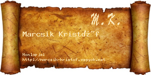 Marcsik Kristóf névjegykártya